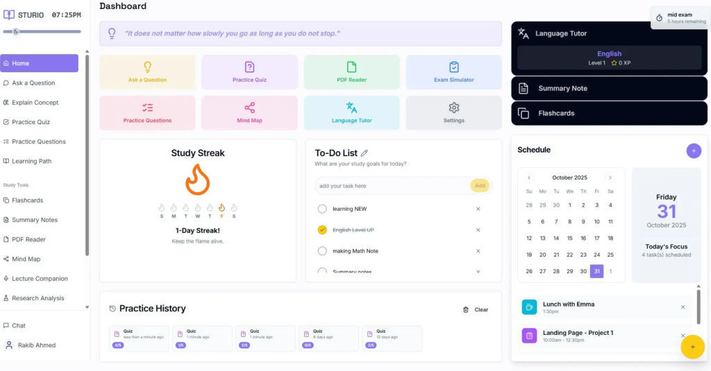 Sturio - ứng dụng học tập miễn phí
