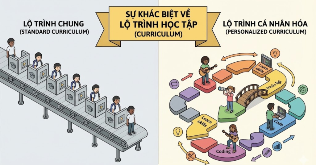 Sự khác biệt về Lộ trình học tập (Curriculum) 