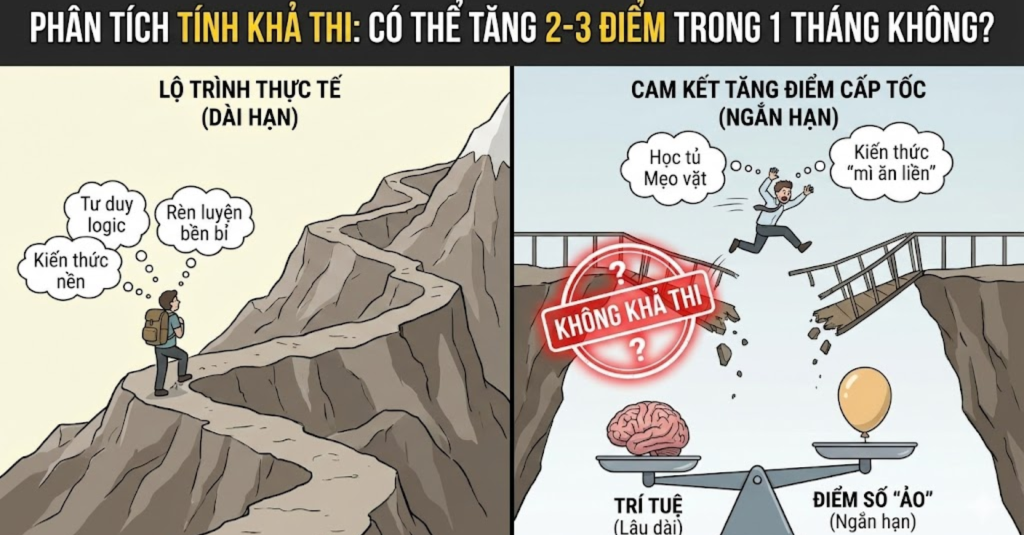 Phân tích tính khả thi: Có thể tăng 2-3 điểm trong 1 tháng không?