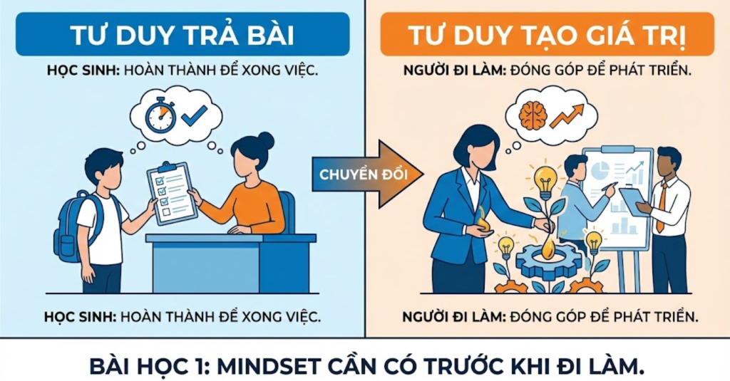 Bài Học 1: Chuyển Đổi Từ Tư Duy "Trả Bài" Sang Mindset Cần Có Trước Khi Đi Làm Của Người "Tạo Giá Trị"