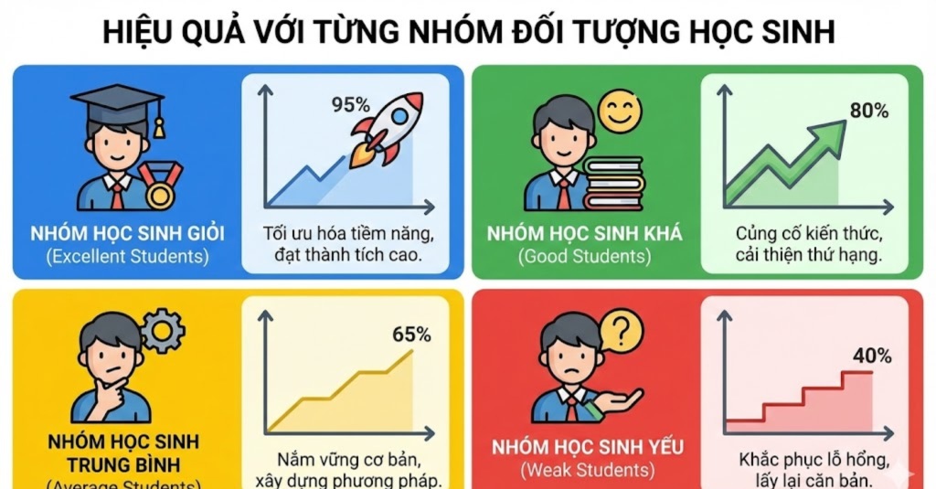  Hiệu quả với từng nhóm đối tượng học sinh 