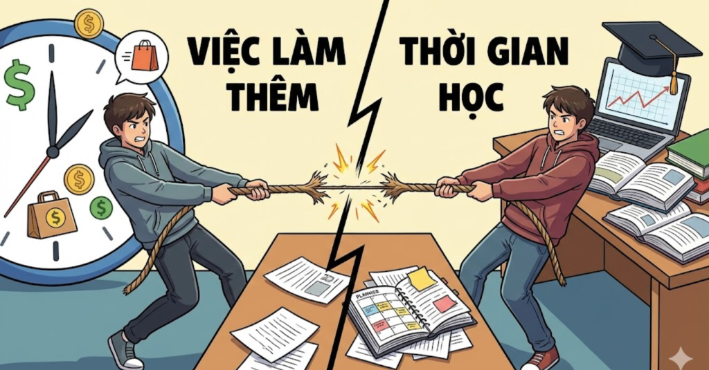 1. Góc nhìn 1: Cuộc chiến khốc liệt giữa "Làm thêm" và quỹ thời gian học tập hình minh họa