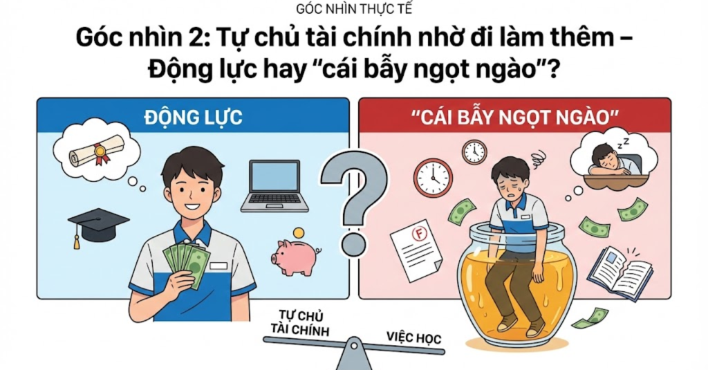 Góc nhìn 2: Tự chủ tài chính nhờ đi làm thêm – Động lực hay "cái bẫy ngọt ngào"?