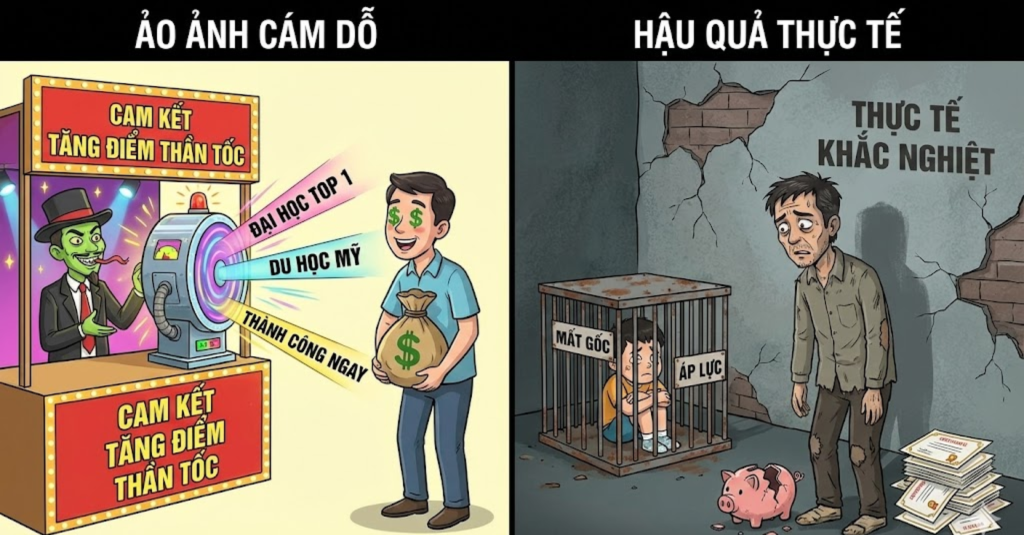 Tại sao phụ huynh vẫn tiếp tục "sập bẫy" các lời hứa tăng điểm?