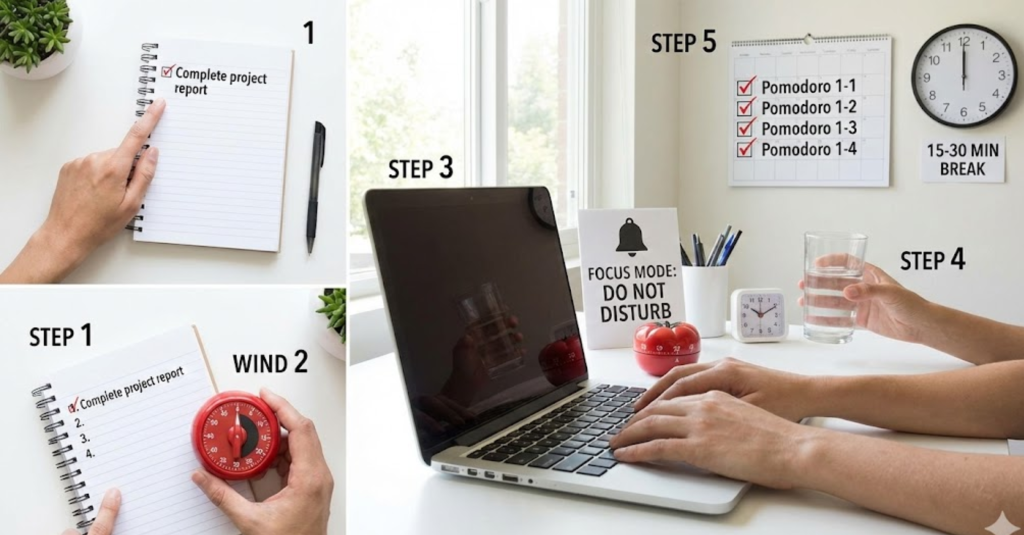 Quy trình chuẩn áp dụng Kỹ thuật Pomodoro