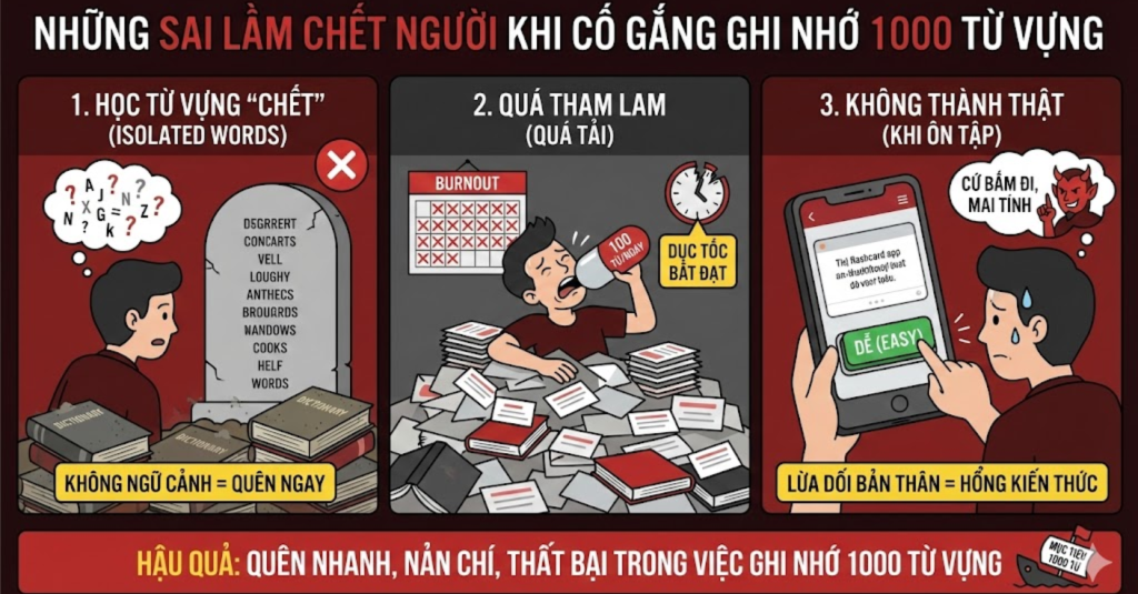 Những sai lầm chết người khi cố gắng ghi nhớ 1000 từ vựng