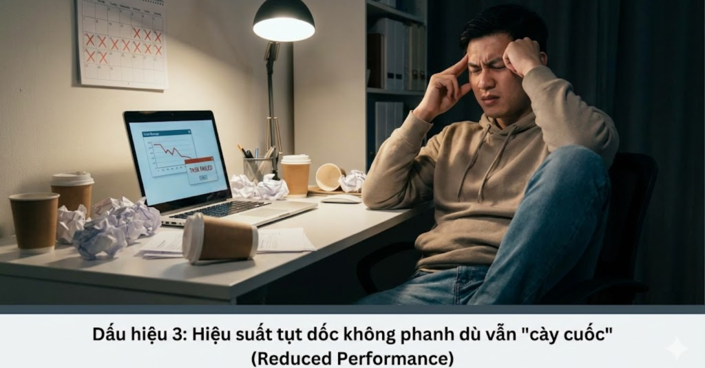 Dấu hiệu 3: Hiệu suất tụt dốc không phanh dù vẫn "cày cuốc" (Reduced Performance)