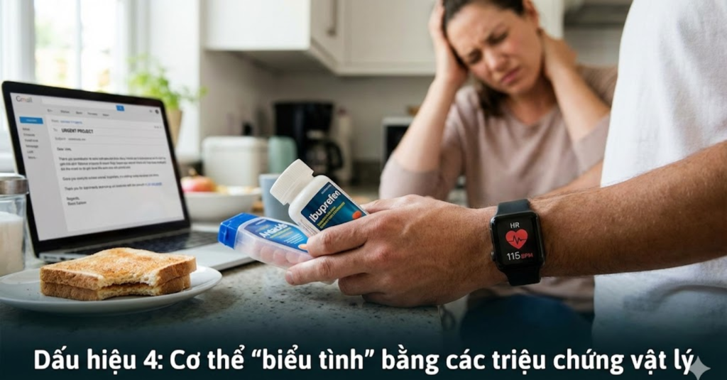 Dấu hiệu 4: Cơ thể "biểu tình" bằng các triệu chứng vật lý