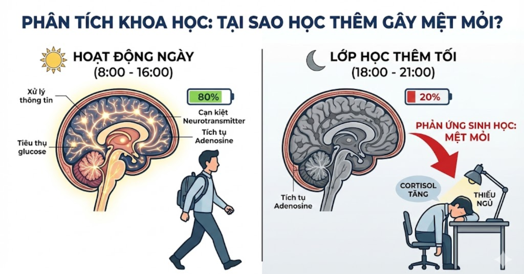Tại sao học thêm khiến họ mệt mỏi? Phân tích dưới góc độ khoa học