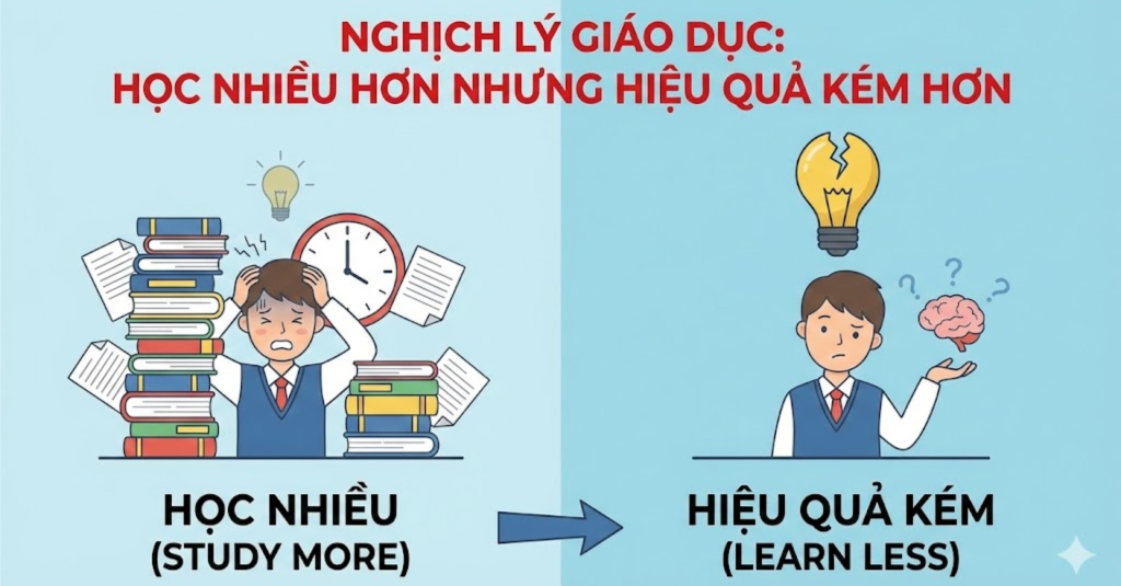 Nghịch lý giáo dục: Học nhiều hơn nhưng hiệu quả kém hơn