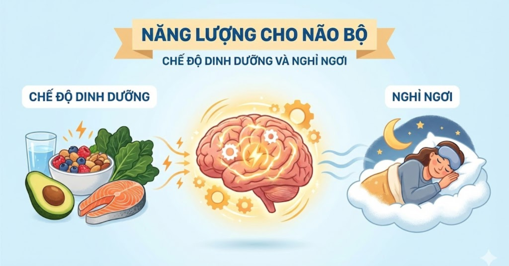 Chế độ dinh dưỡng và nghỉ ngơi: Năng lượng cho não bộ