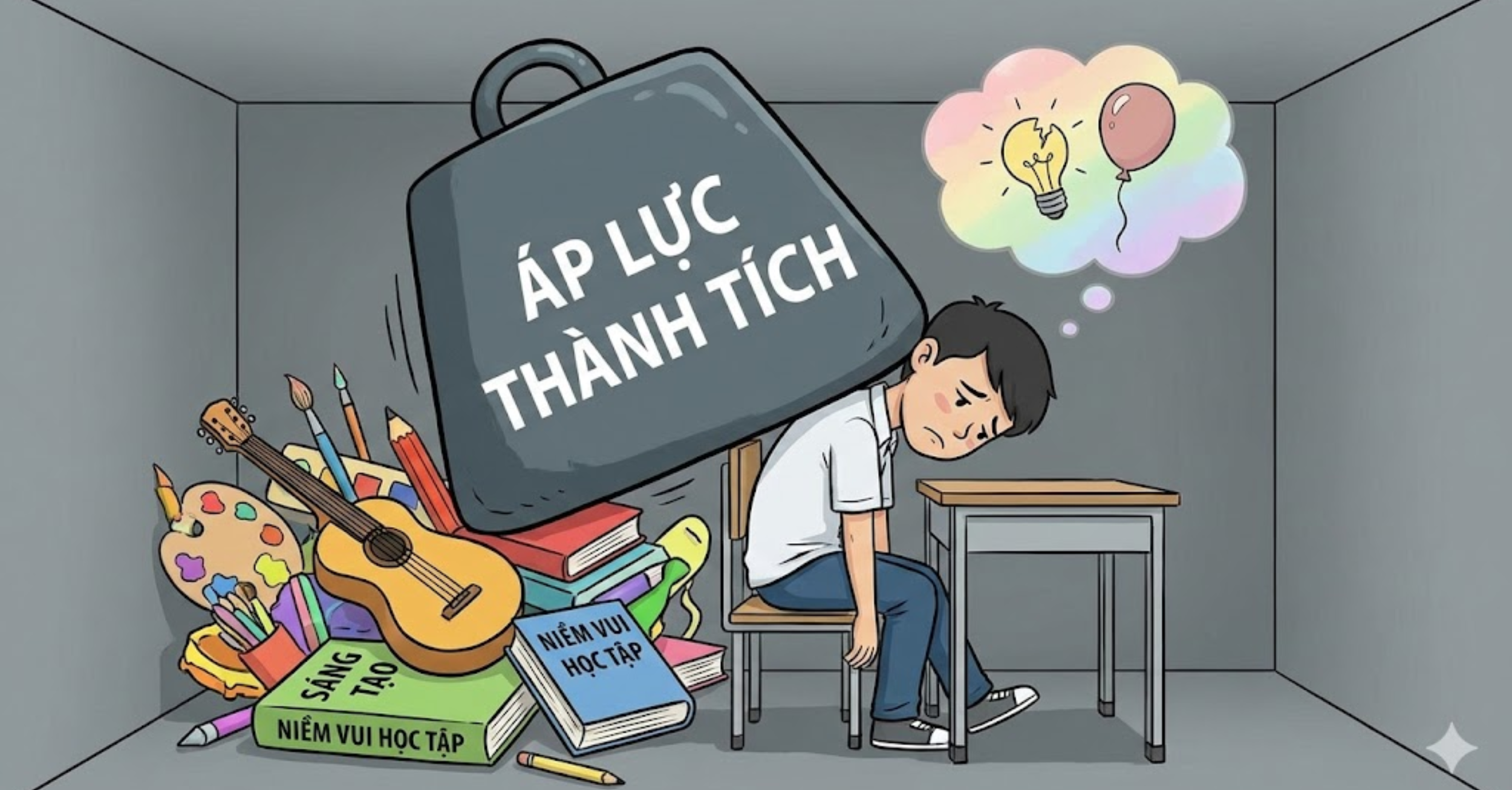 Áp lực thành tích triệt tiêu sự sáng tạo và niềm vui học tập