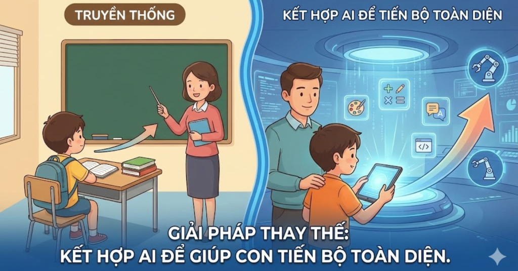 Giải pháp thay thế: Kết hợp AI để giúp con tiến bộ toàn diện