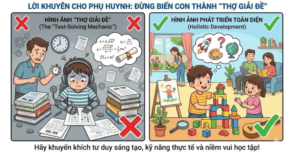 Lời khuyên cho phụ huynh: Đừng biến con thành "Thợ giải đề"