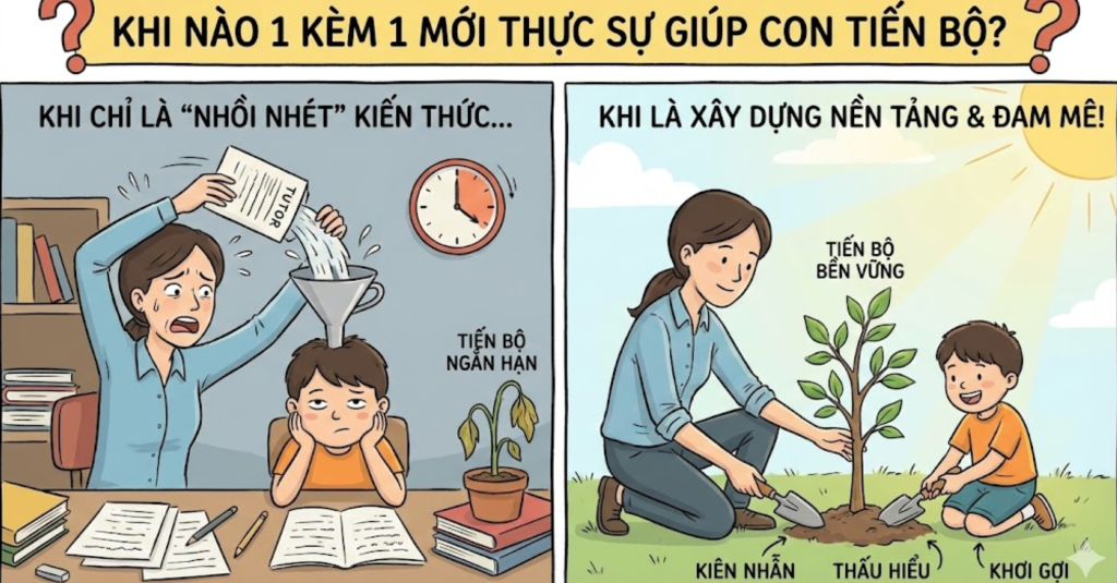 Khi nào 1 kèm 1 mới thực sự giúp con tiến bộ?