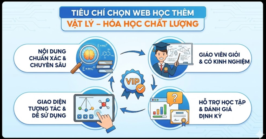 Tiêu chí chọn Web học thêm Vật lý – Hóa học chất lượng