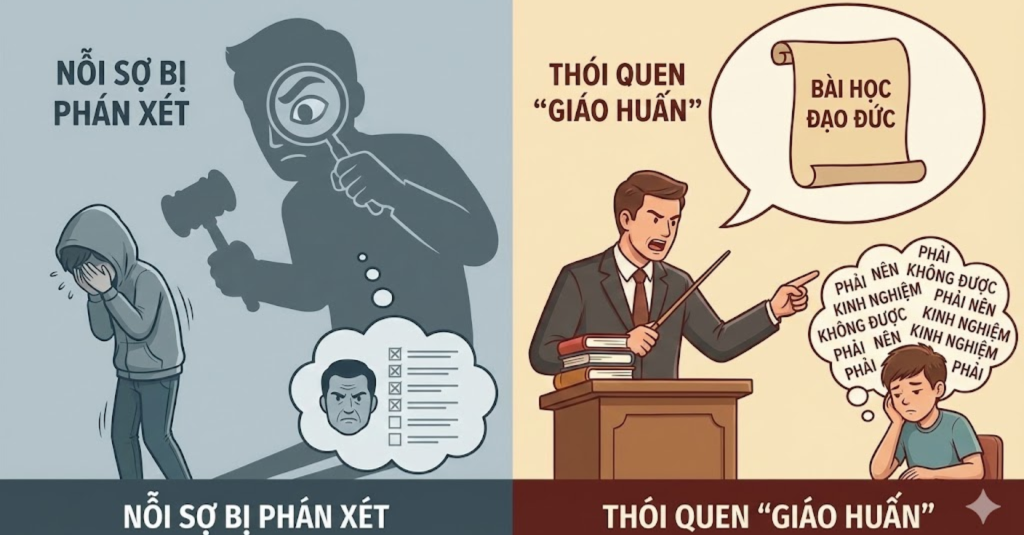 Nỗi sợ bị phán xét và thói quen "giáo huấn" của người lớn