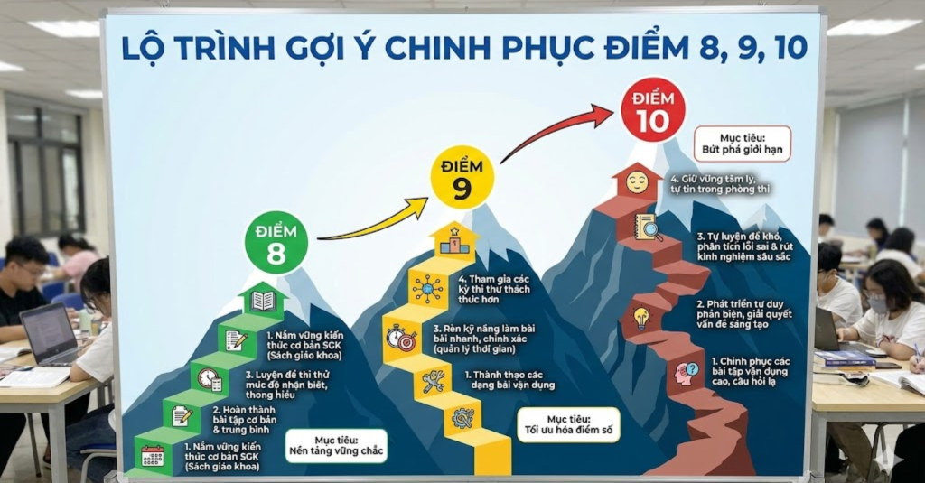 Lộ trình gợi ý chinh phục điểm 8, 9, 10