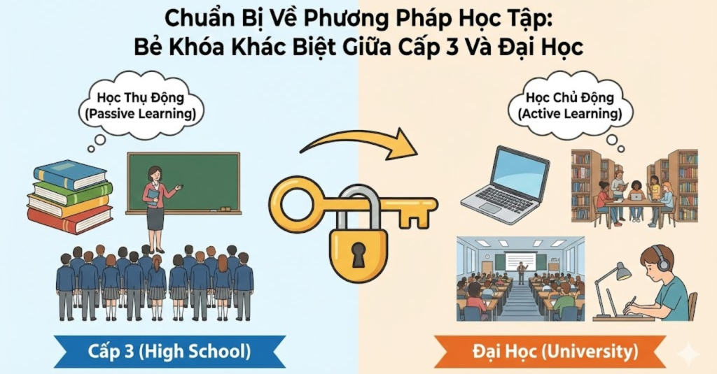 Chuẩn Bị Về Phương Pháp Học Tập: Bẻ Khóa Khác Biệt Giữa Cấp 3 Và Đại Học