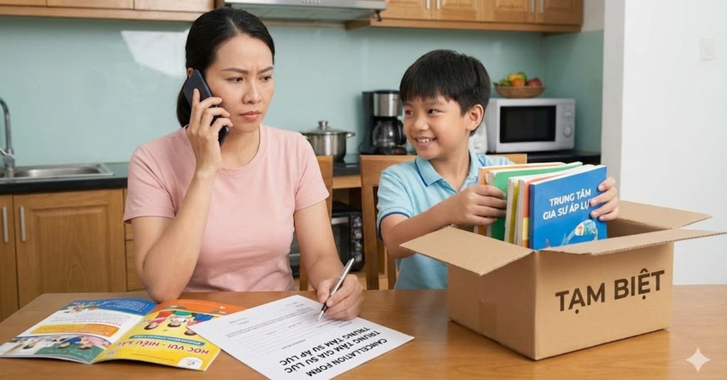 Đã chọn sai trung tâm thì phải làm gì?