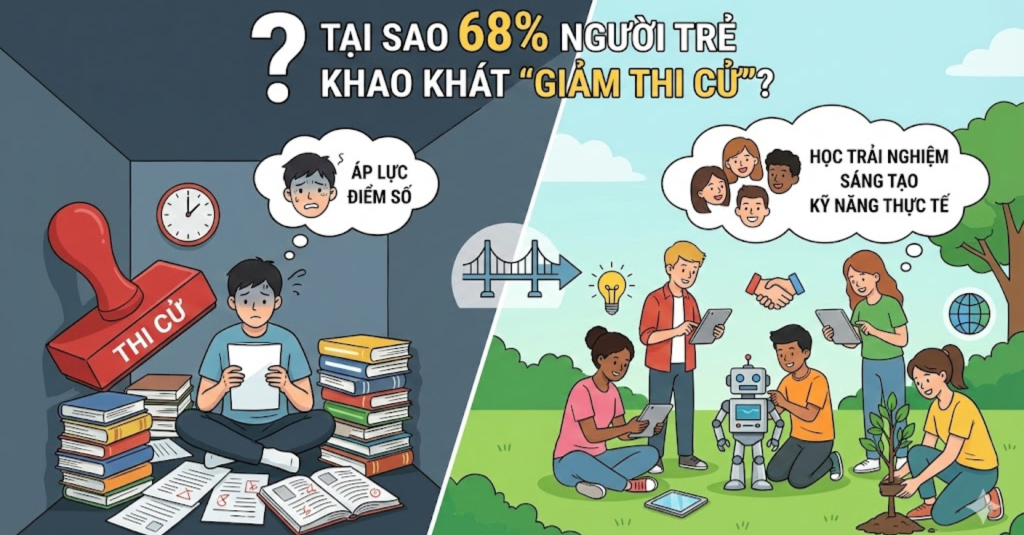 Tại sao 68% người trẻ khao khát "giảm thi cử"?