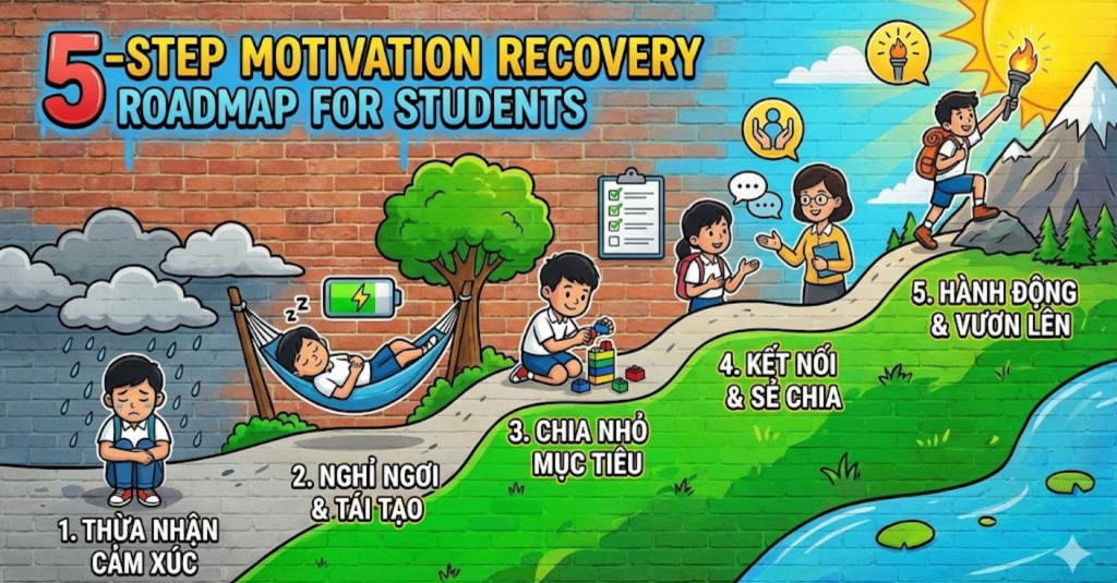 Lộ trình 5 bước vực dậy tinh thần cho học sinh mất động lực