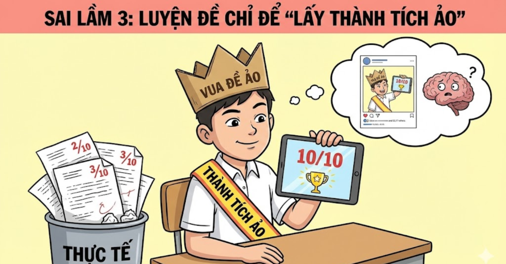 Sai lầm 3: Luyện đề chỉ để "lấy thành tích ảo" chứ không phải để học