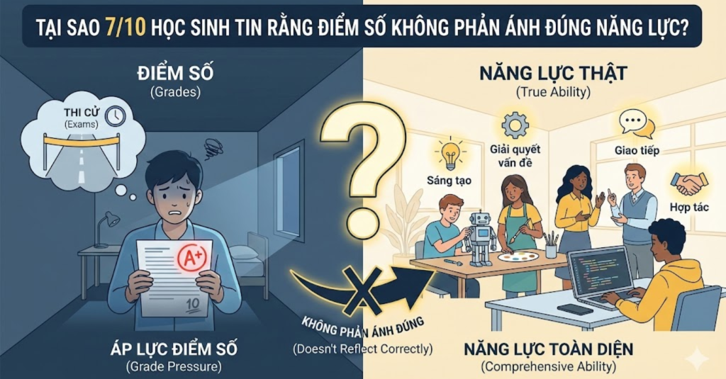 Giải mã nguyên nhân: Tại sao 7/10 học sinh tin rằng điểm số không phản ánh đúng năng lực?