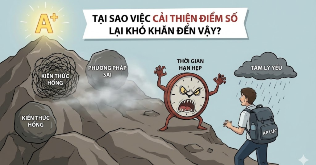 Tại sao việc cải thiện điểm số lại khó khăn đến vậy?