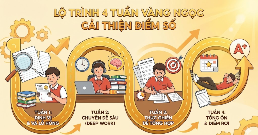 Lộ trình 4 tuần vàng ngọc để cải thiện điểm số