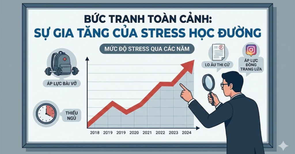 Nhìn thẳng vào sự thật: Bức tranh toàn cảnh về sự gia tăng của stress học đường