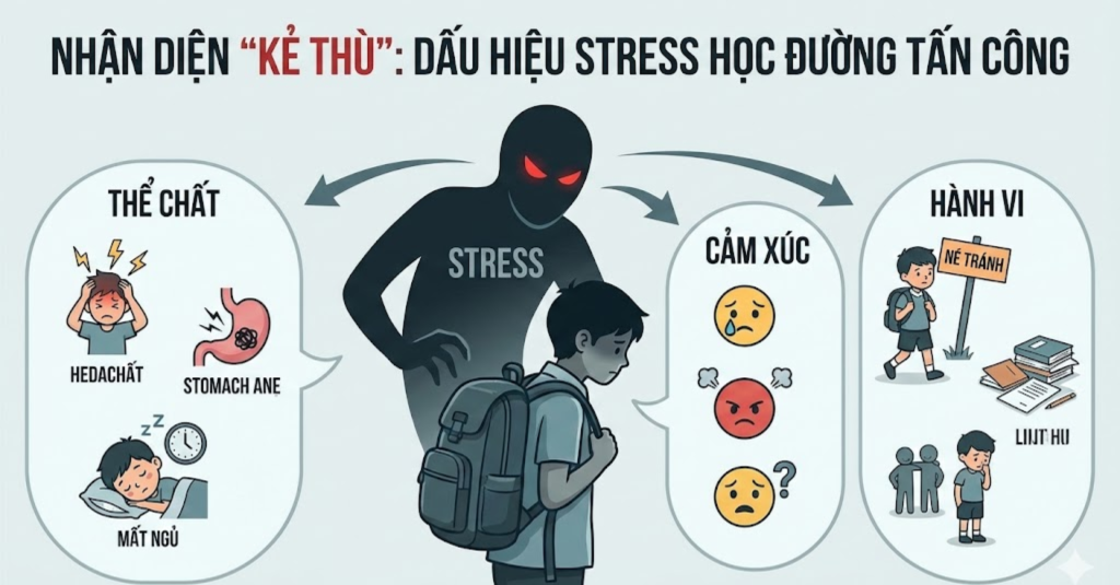 Nhận diện "kẻ thù": Dấu hiệu cho thấy con bạn đang bị stress học đường tấn công