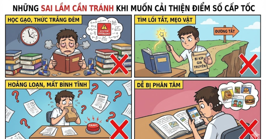 Những sai lầm cần tránh khi muốn cải thiện điểm số cấp tốc