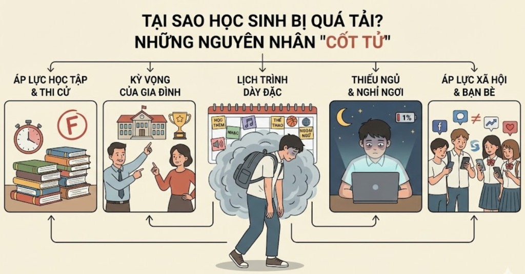 Tại Sao Học Sinh Bị Quá Tải? Những Nguyên Nhân "Cốt Tử"