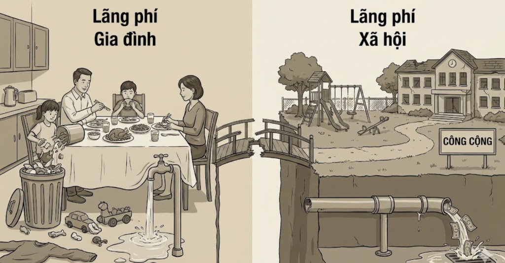 Lãng phí nguồn lực gia đình và xã hội