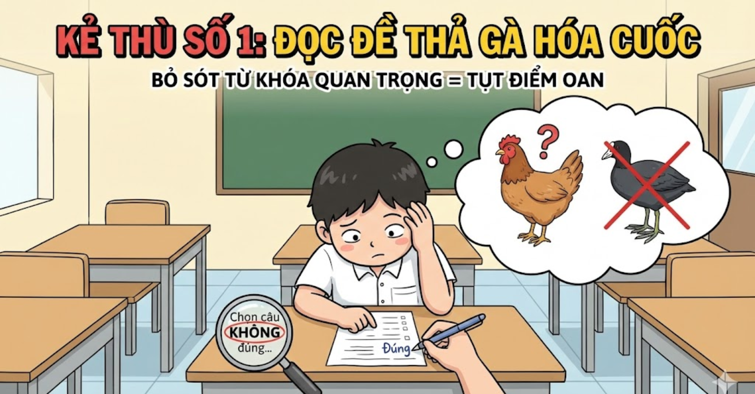 Kẻ thù số 1: Đọc đề thả gà hóa cuốc