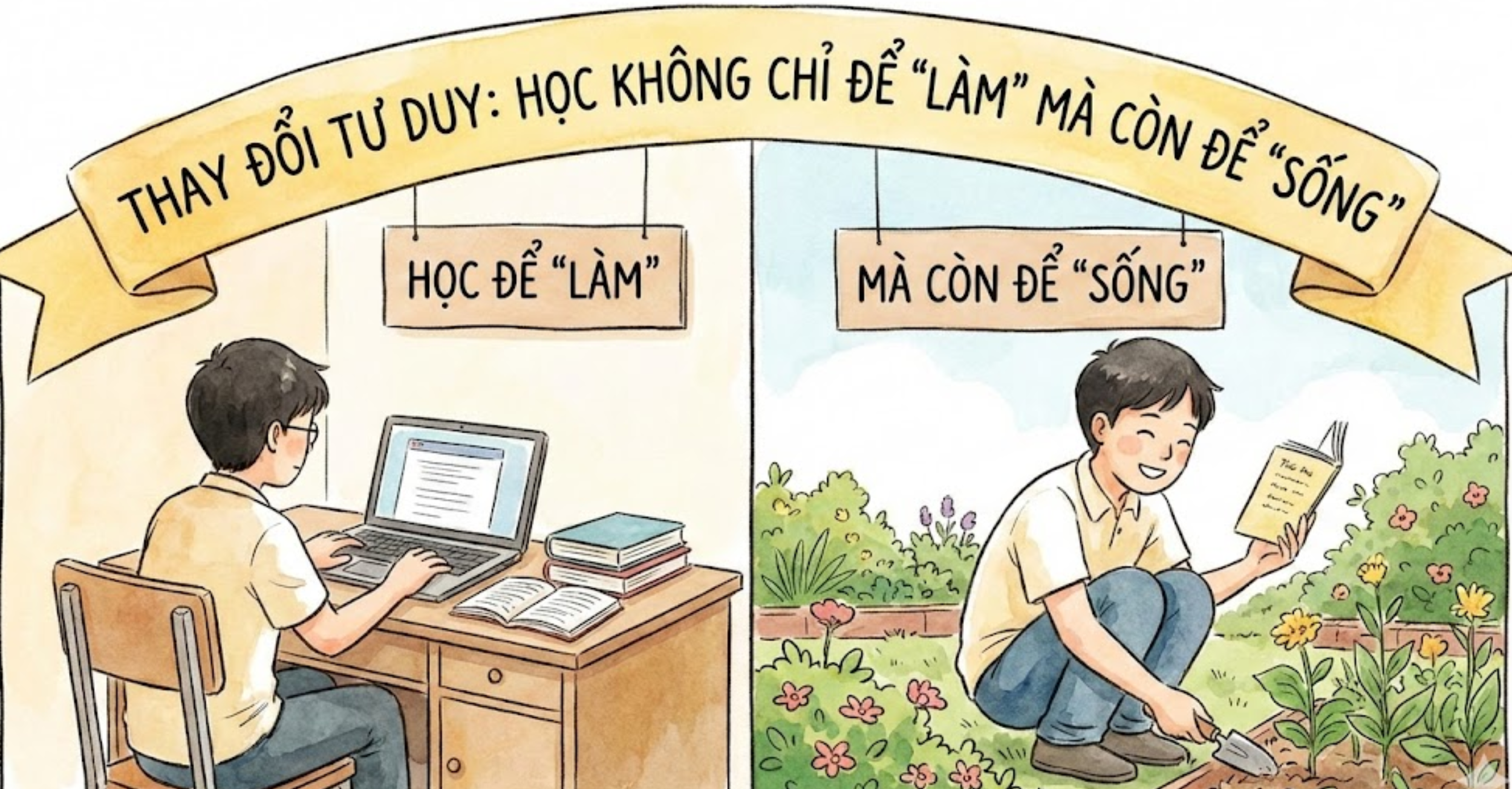 Thay đổi tư duy: Học không chỉ để "làm" mà còn để "sống"