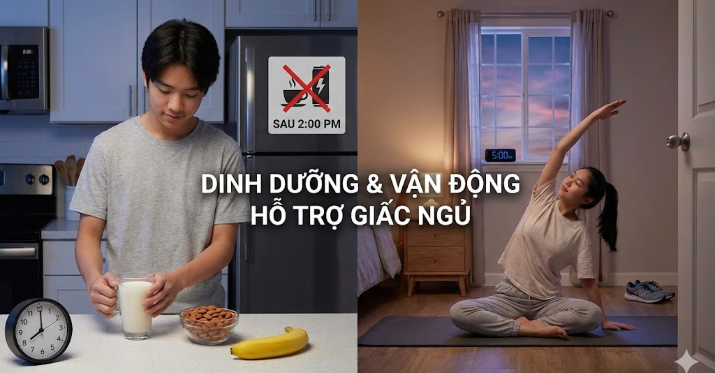 Chế độ dinh dưỡng và vận động hỗ trợ giấc ngủ