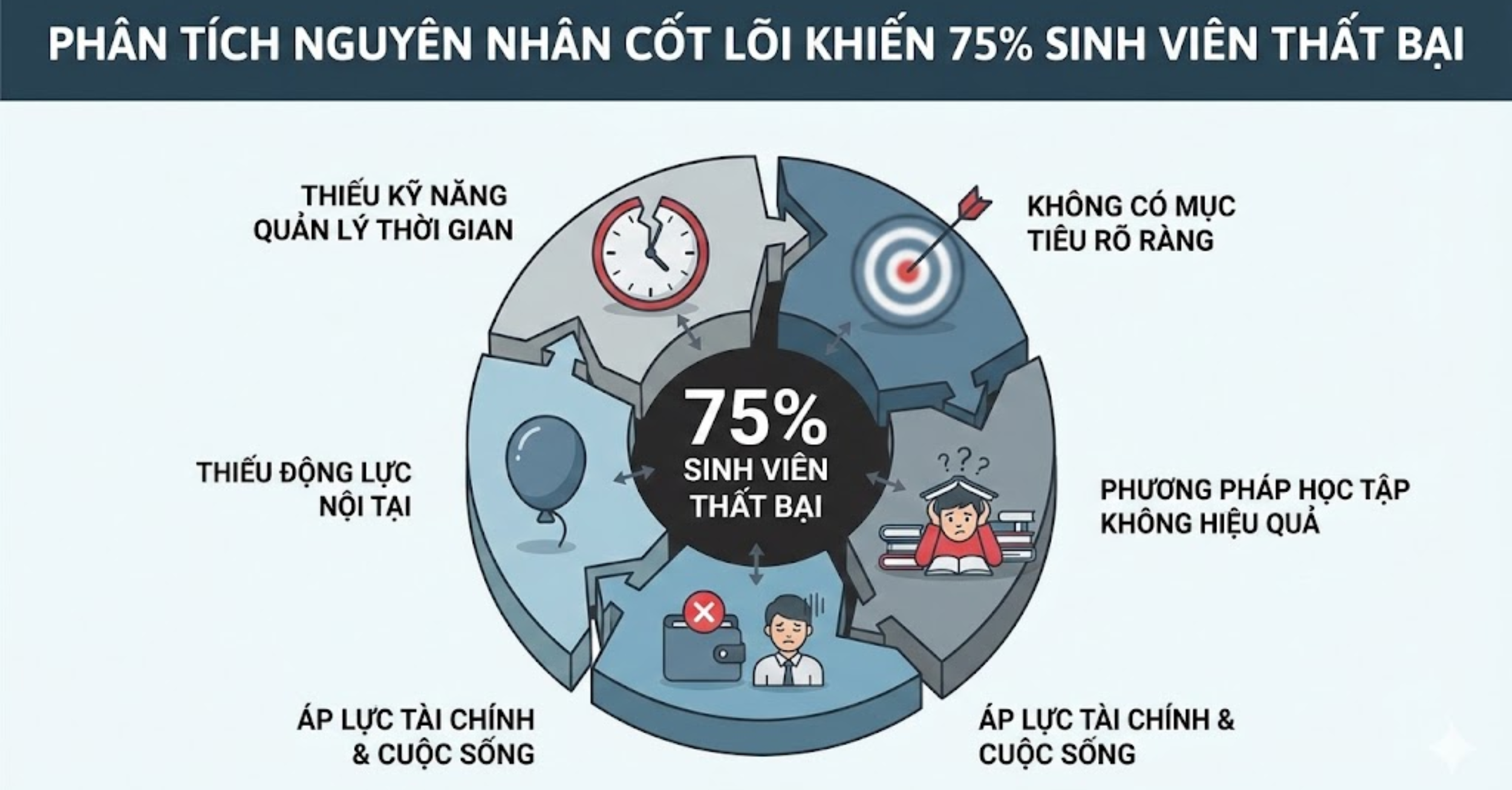 Phân tích nguyên nhân cốt lõi khiến 75% sinh viên thất bại
