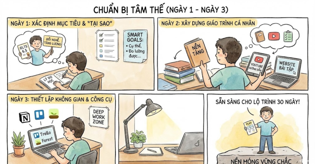 Chuẩn bị tâm thế (Ngày 1 - Ngày 3)