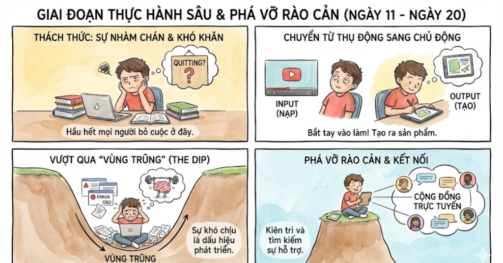 Giai đoạn Thực hành sâu & Phá vỡ rào cản (Ngày 11 - Ngày 20)