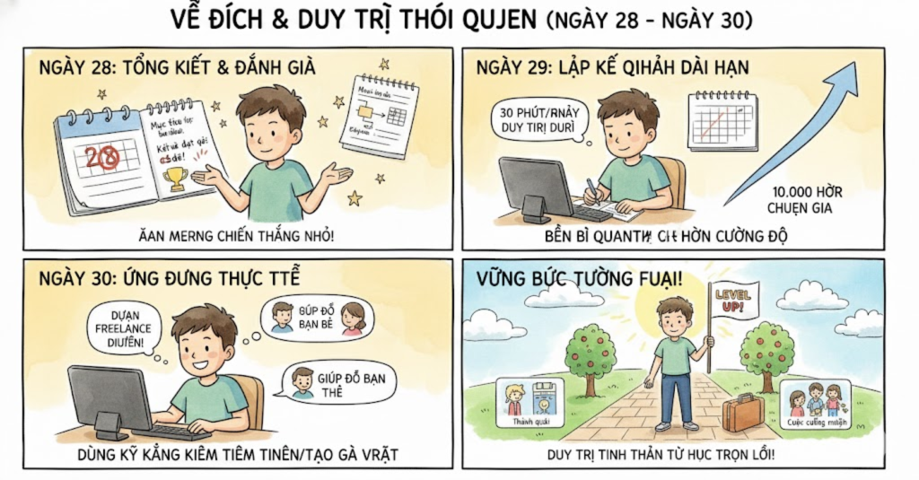 Về đích và Duy trì thói quen (Ngày 28 - Ngày 30)