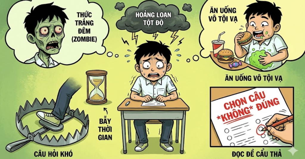 Những sai lầm cần tránh tuyệt đối trong mùa thi