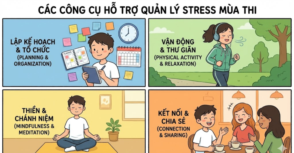 Các công cụ hỗ trợ quản lý stress mùa thi