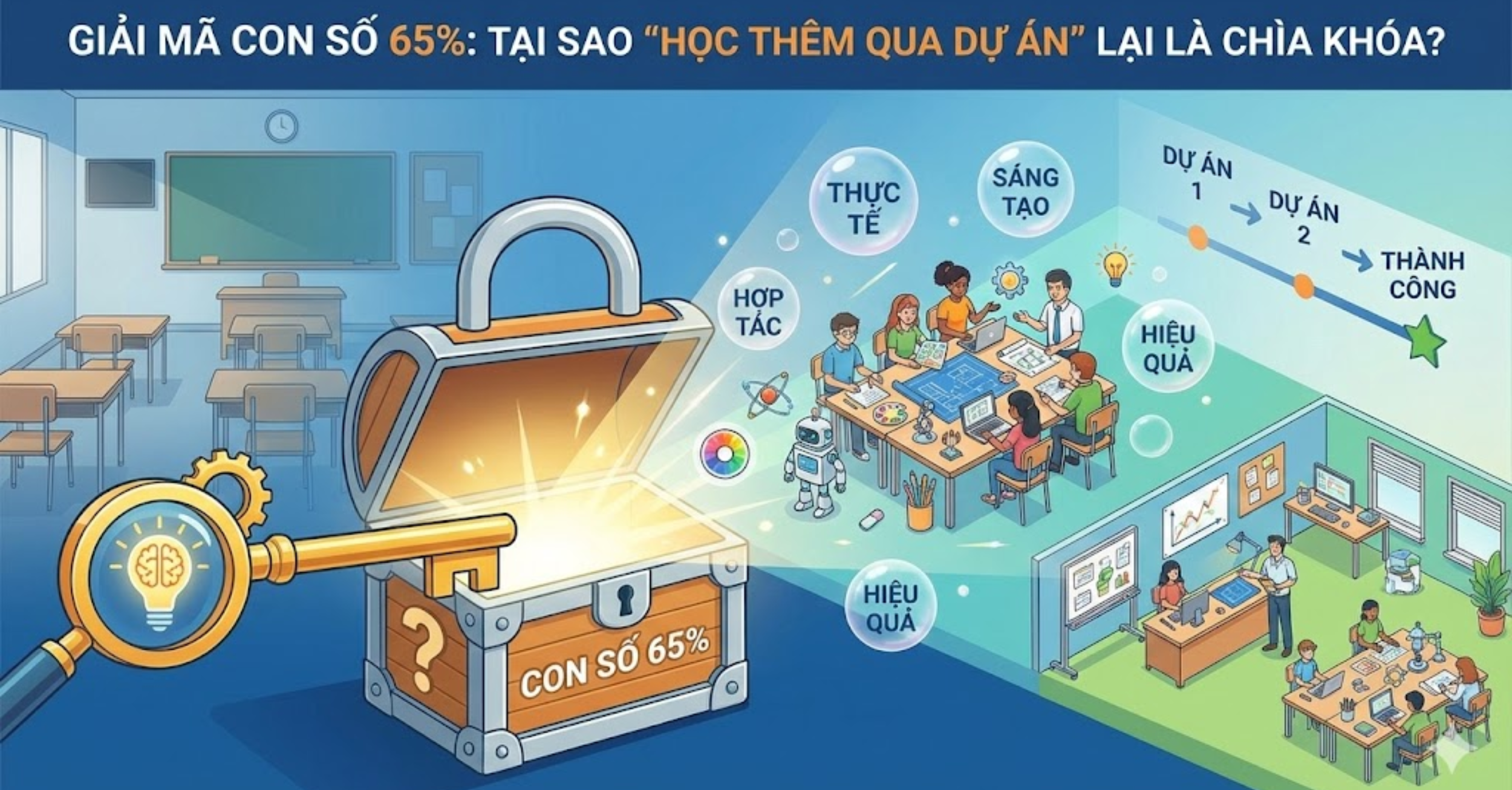 Giải Mã Con Số 65%: Tại Sao "Học Thêm Qua Dự Án" Lại Là Chìa Khóa?