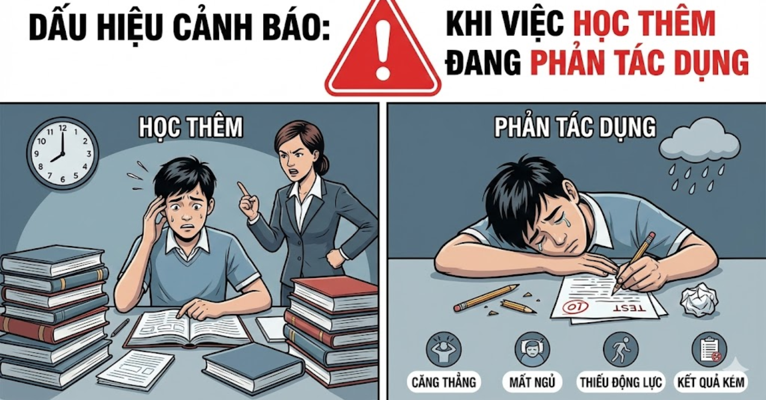 Dấu Hiệu Cảnh Báo: Khi Việc Học Thêm Đang Phản Tác Dụng