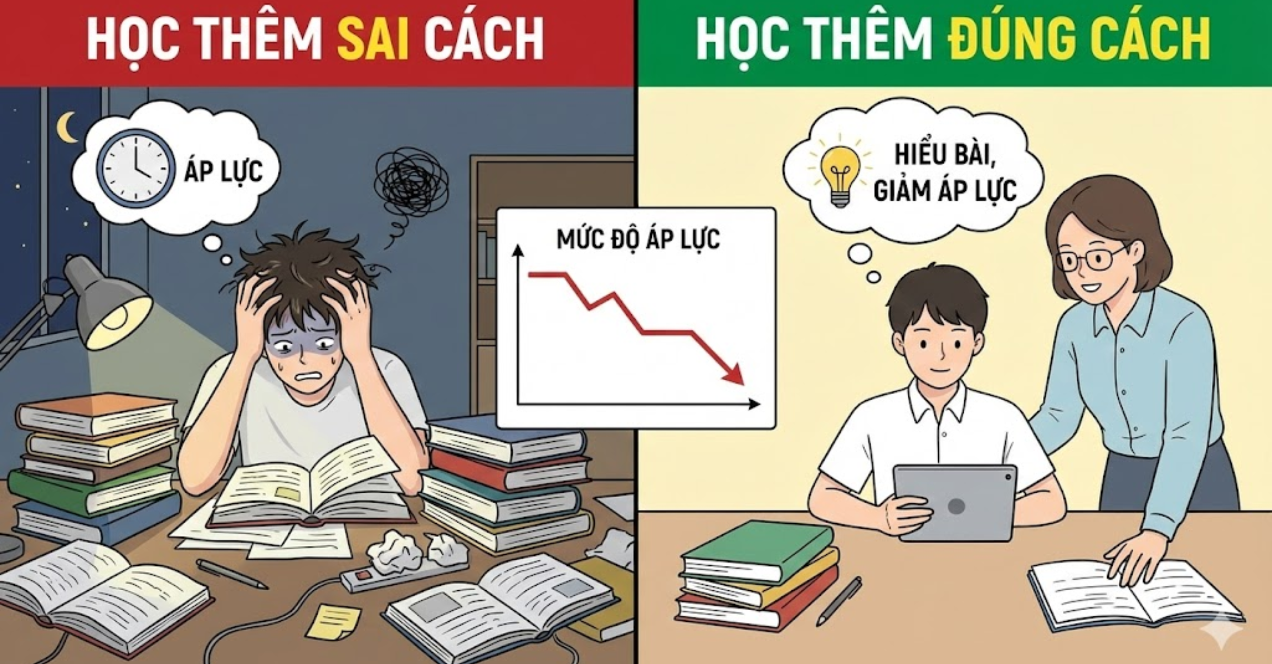 Tại sao nói học thêm đúng cách giúp giảm áp lực cho 2/3 học sinh?