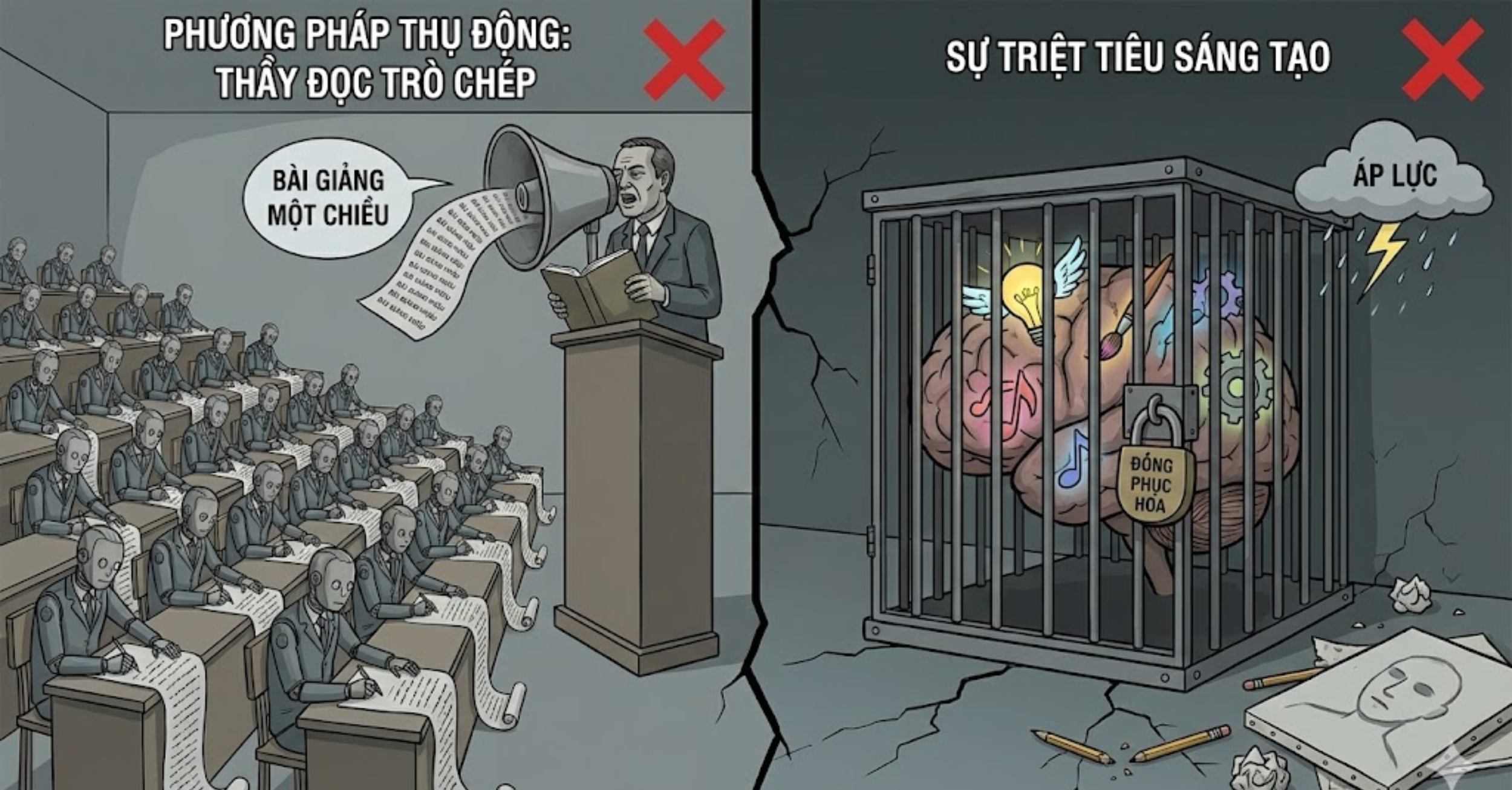 Phương pháp thụ động: Thầy đọc trò chép và sự triệt tiêu sáng tạo