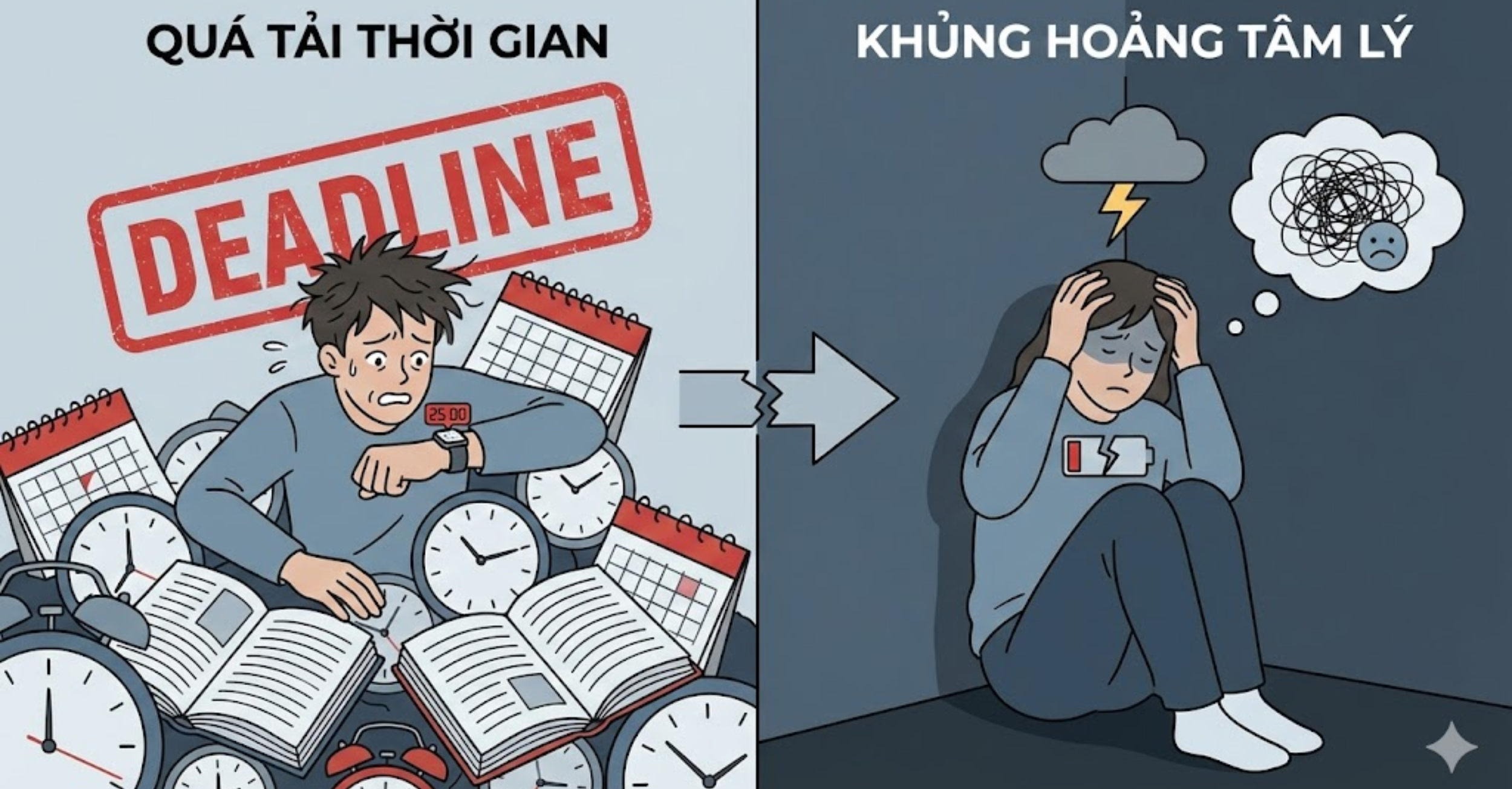 Sự quá tải về thời gian và khủng hoảng sức khỏe tinh thần