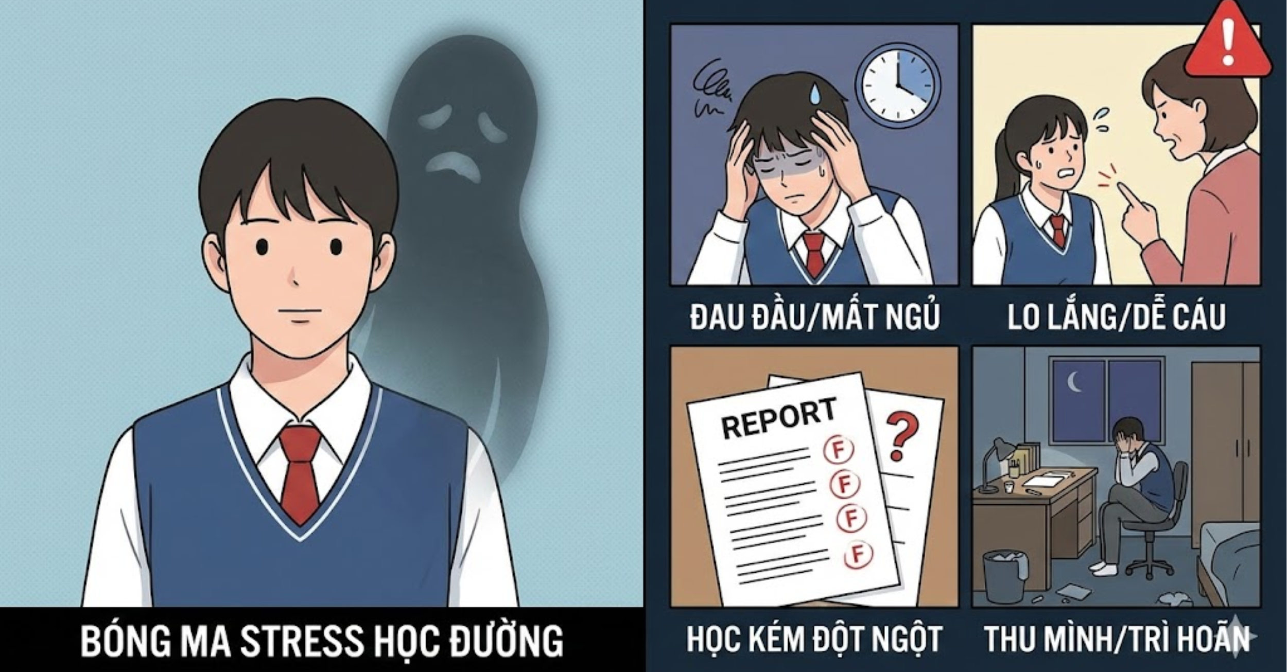 Nhận Diện "Bóng Ma" Stress Học Đường: Những Dấu Hiệu Không Thể Phớt Lờ
